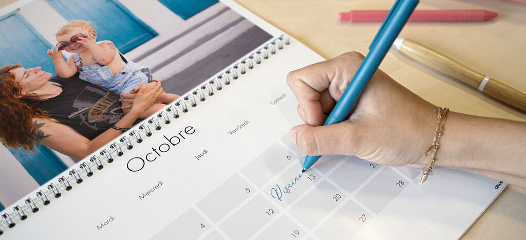 Modèle de calendrier photo avec annotation