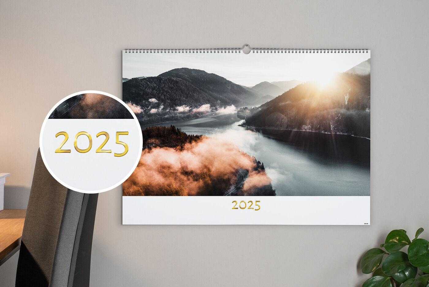 Calendrier photo mural avec effet relief
