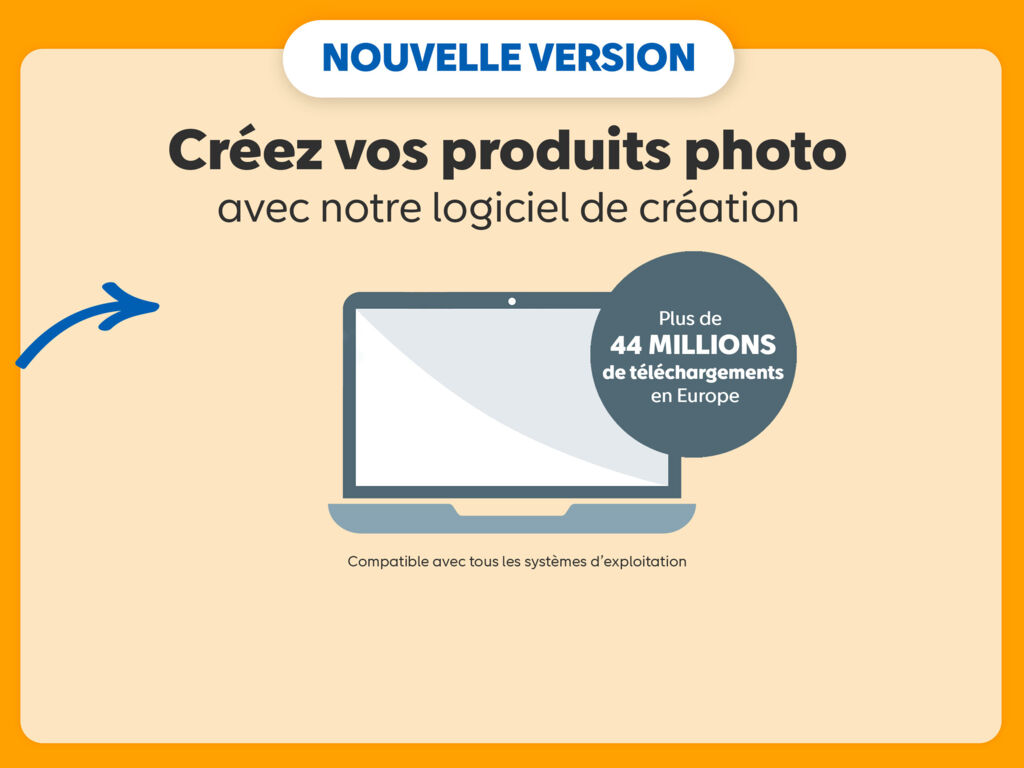 Créez vos produits photo avec a nouvelle version du logiciel de création. Plus de 44 millions de téléchargements en Europe.