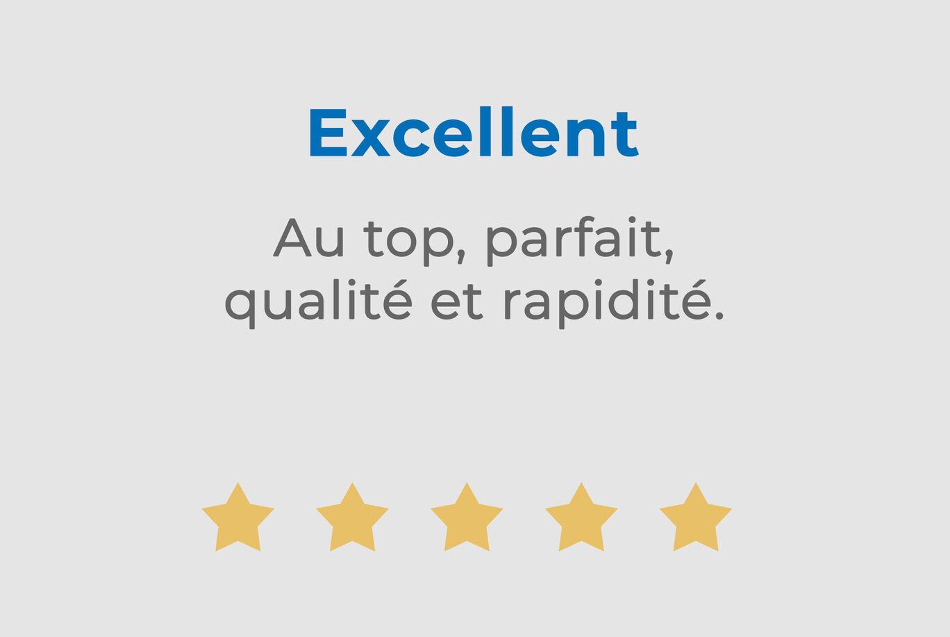 Évaluation avec cinq étoiles et commentaires positifs.