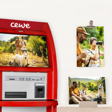 Borne pour imprimer des tirages photo en click and collect