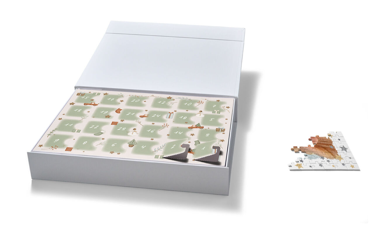 Calendrier de l'Avent avec puzzle à reconstituer chaque jour
