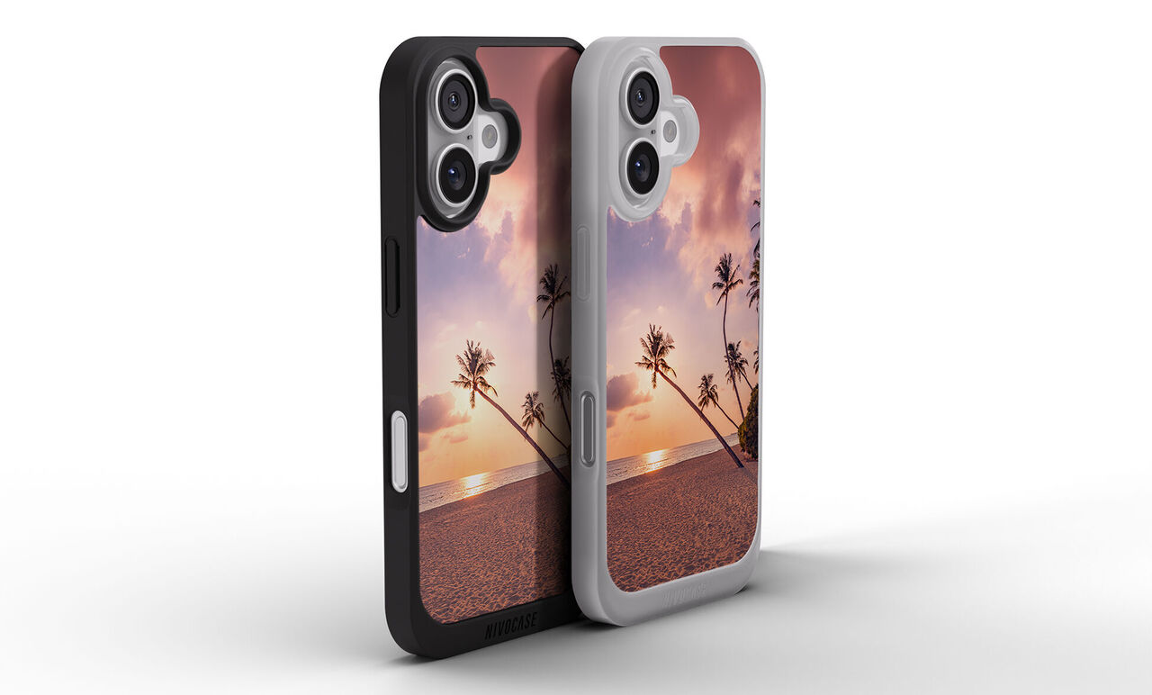 Deux Coques résistantes personnalisées avec un motif de palmiers
