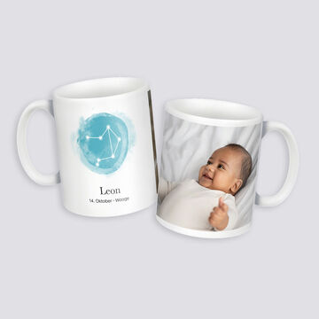 Tasse personnalisée avec le nom Leon et un design créatif.