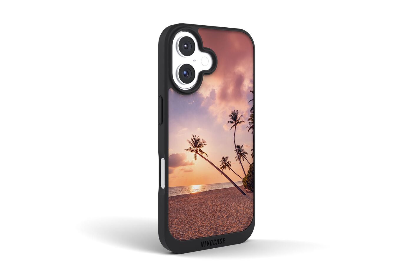 Coque renforcée Essentielle personnalisée avec un coucher de soleil et palmiers