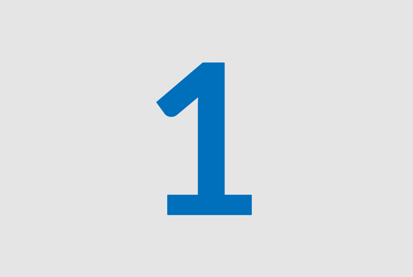 Un grand chiffre un bleu sur fond gris.