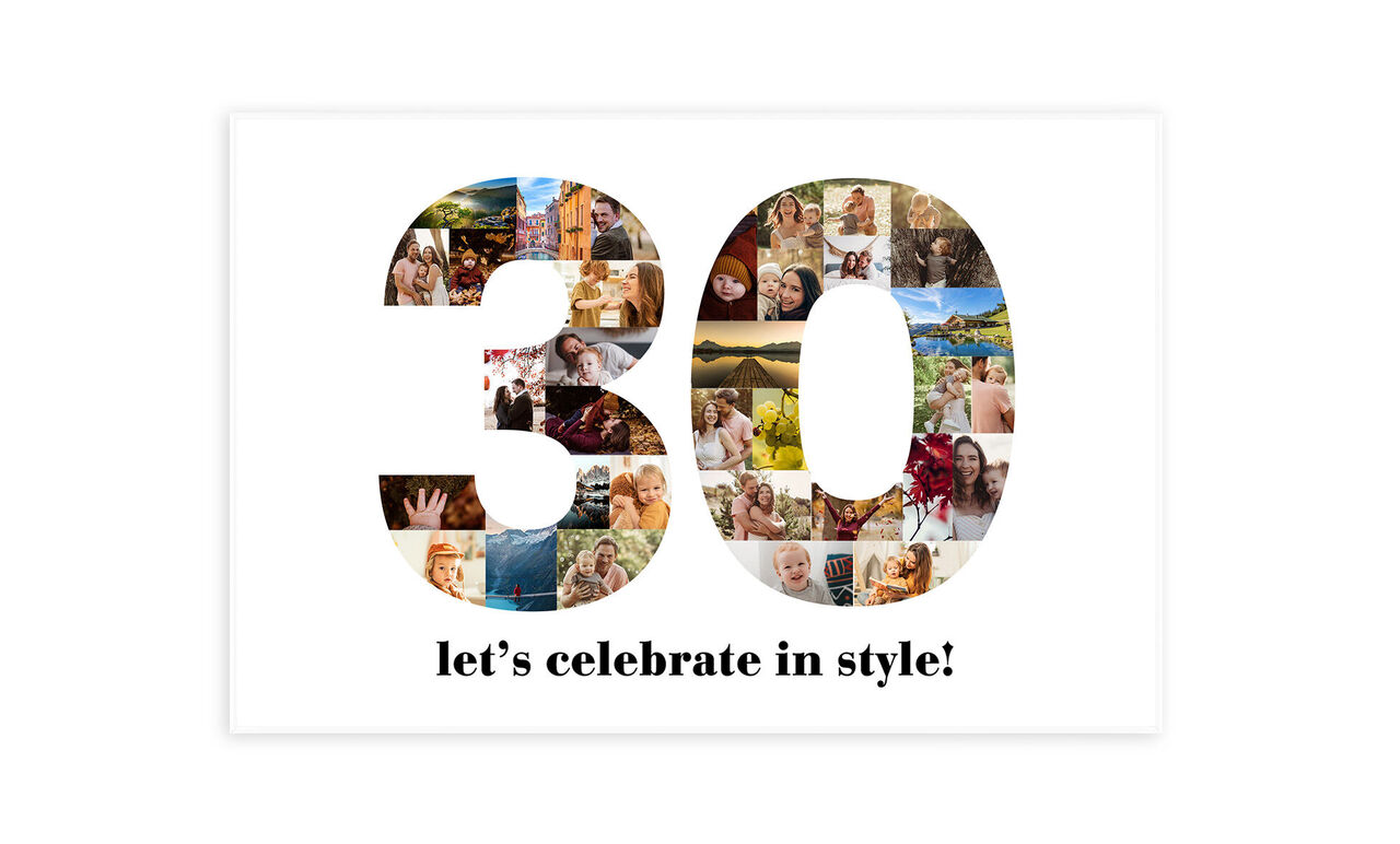Cadre photo personnalisé pour fêter les 30 ans d'une personne