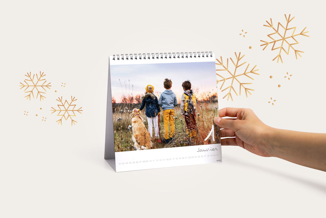 Calendrier de bureau personnalisé 21x21 cm