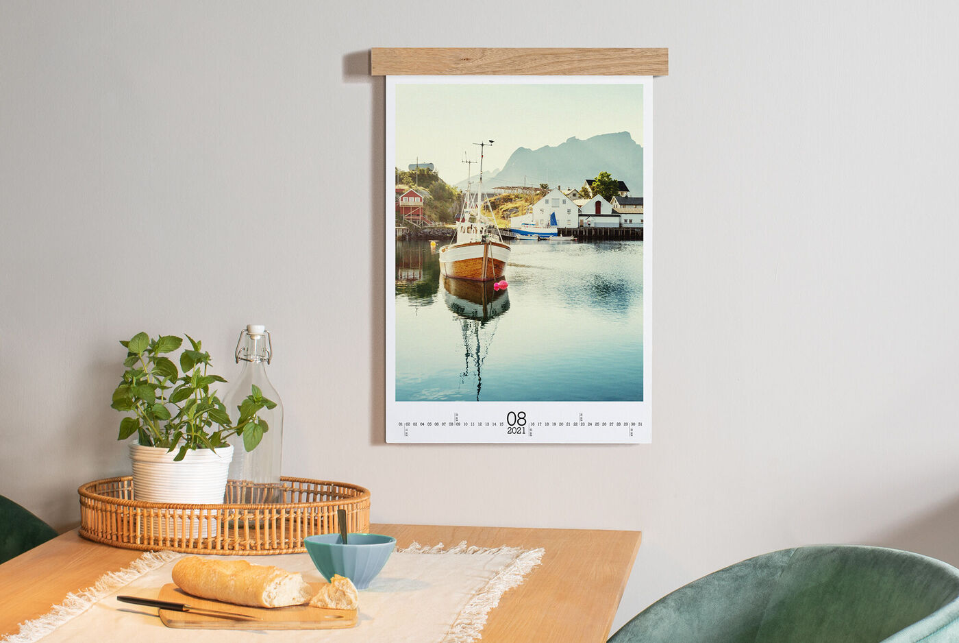 Calendrier photo avec un support en bois