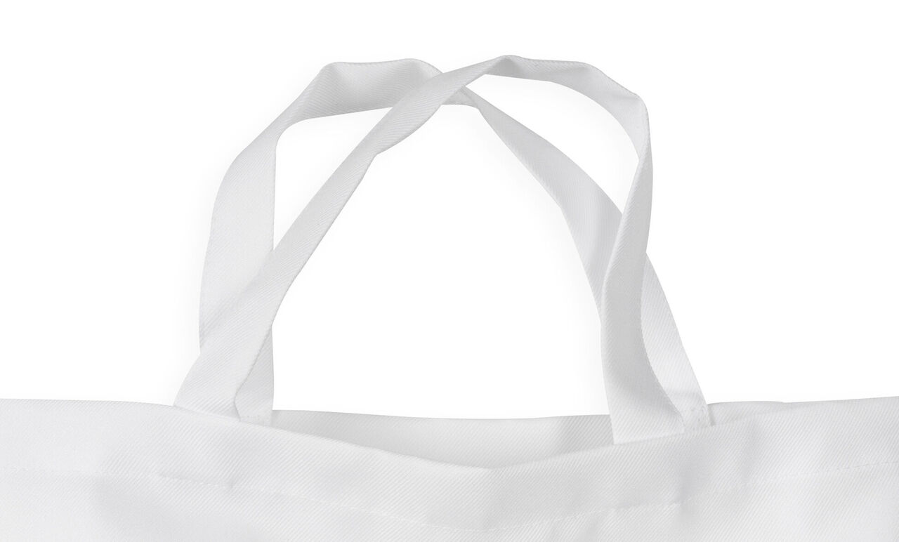 Sac blanc avec deux poignées attachées à un couvercle