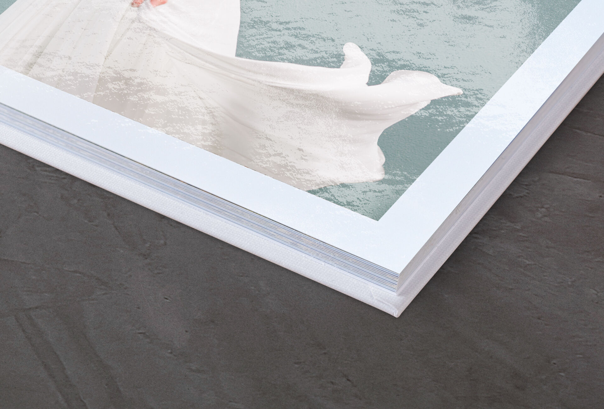 Gros plan d'une peinture murale avec bord blanc et couleurs douces, évoquant l'élégance