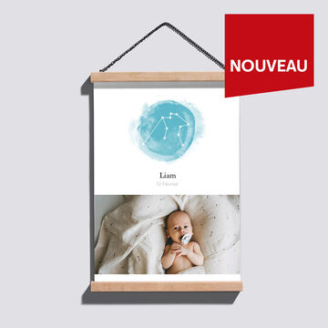 Affiche avec le nom Liam et un ciel étoilé bleu