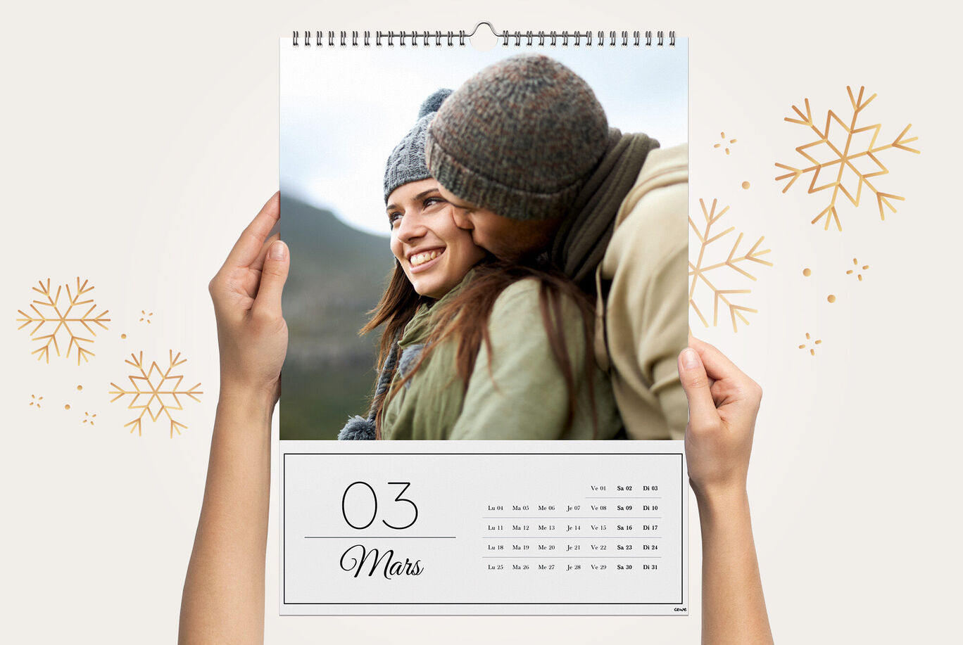 Calendrier mural personnalisé A3 Portrait