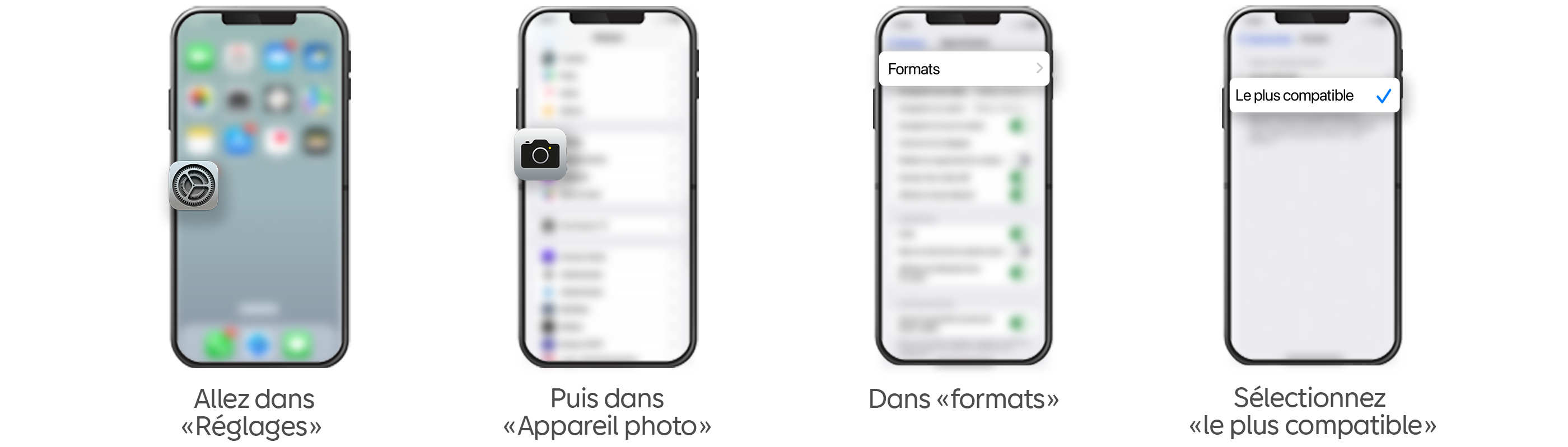 Guide pour choisir le format photo sur un smartphone.
