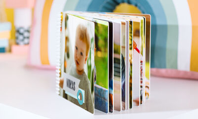 Livre Photo Bébé Avec Miroir De Sécurité - Album En Tissu Doux, Motif Dinosaure, Souvenirs Famille