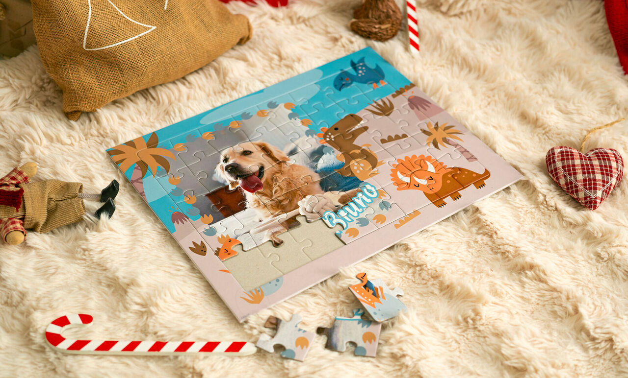 Puzzle pour enfant avec photo d'un chien
