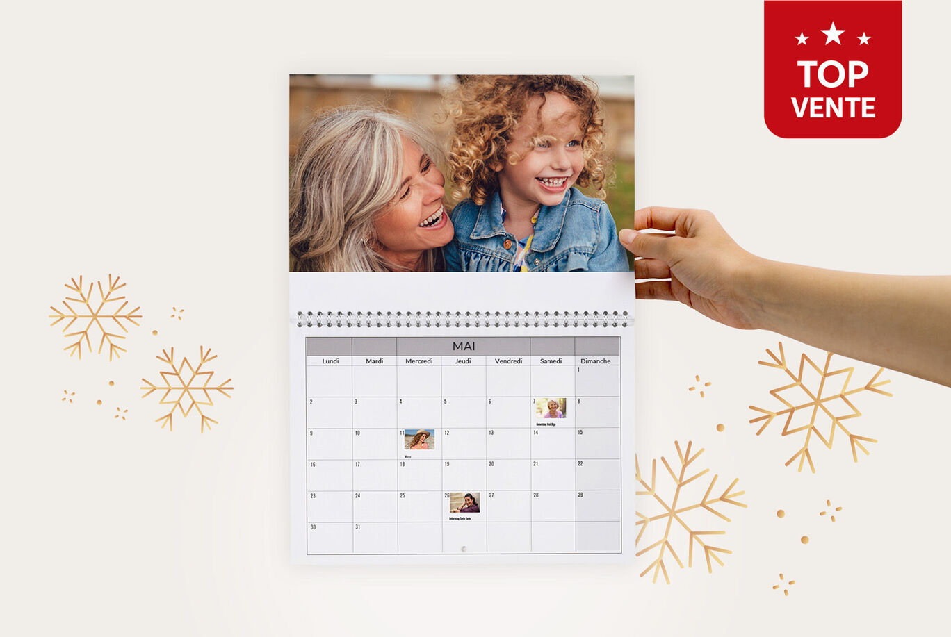 Calendrier mural personnalisé double page