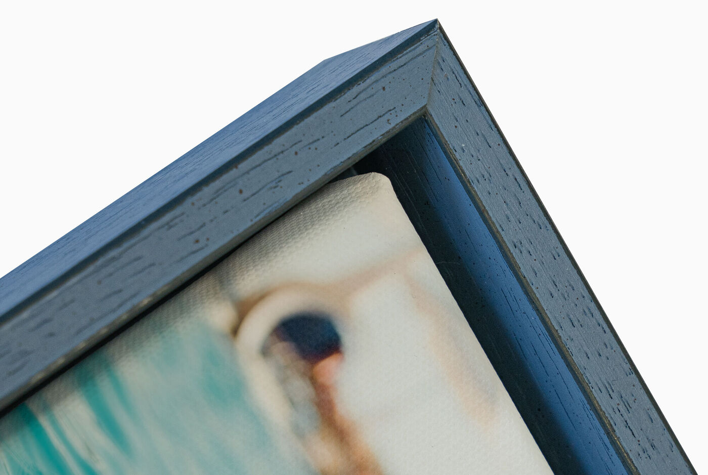 Gros plan d'un cadre avec une image montrant un moment de vacances.