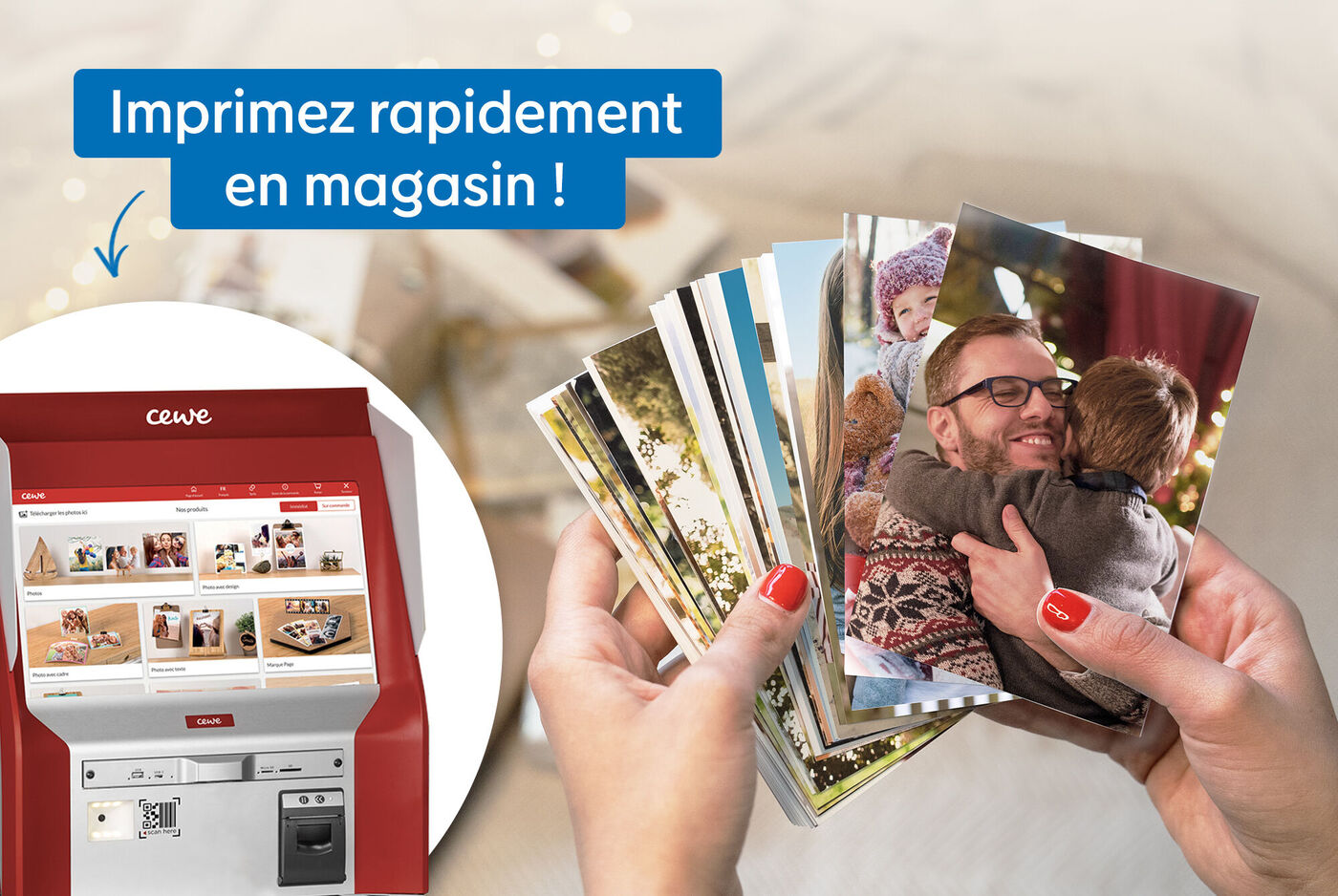 Une personne tenant plusieurs photos montrant des moments précieux