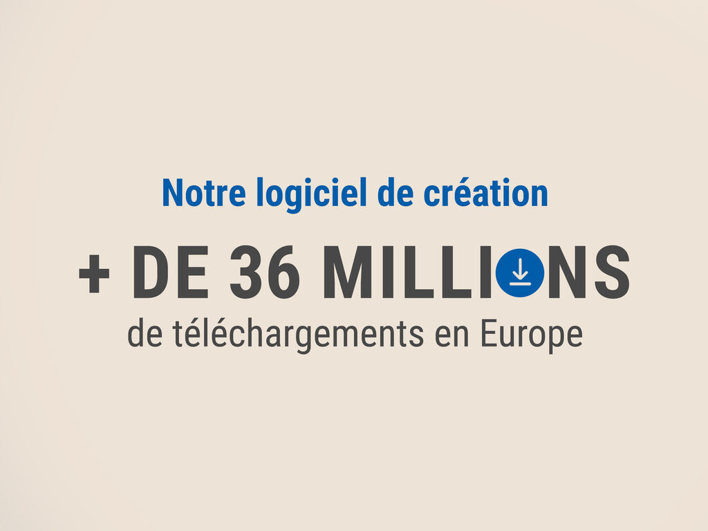 Graphique avec plus de 36 millions de téléchargements de l'outil de conception CEWE en Europe.