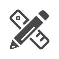 Symbole de design graphique avec crayon et règle.